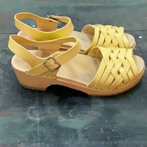 Sandgrens braided leather low clogs